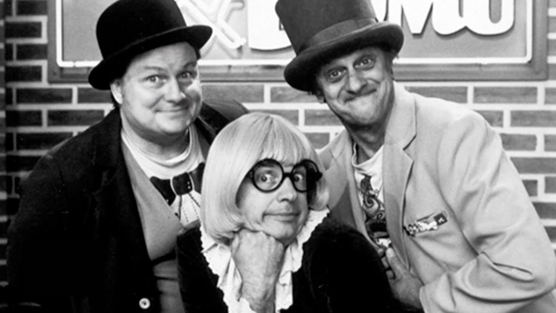 Black and white photo of the characters from the Wallace & Ladmo Show.