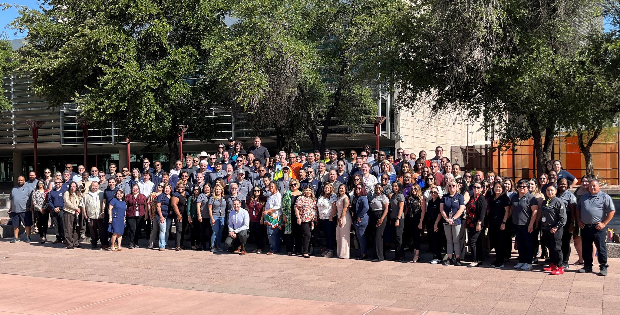 Large group of more than 150 people who work for the Neighborhood Services Department.