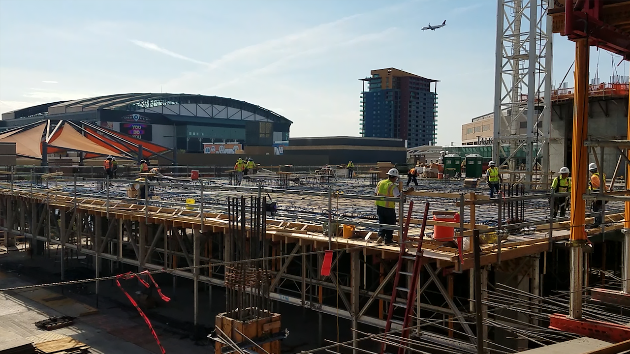 Construction work on a building in Phoenix