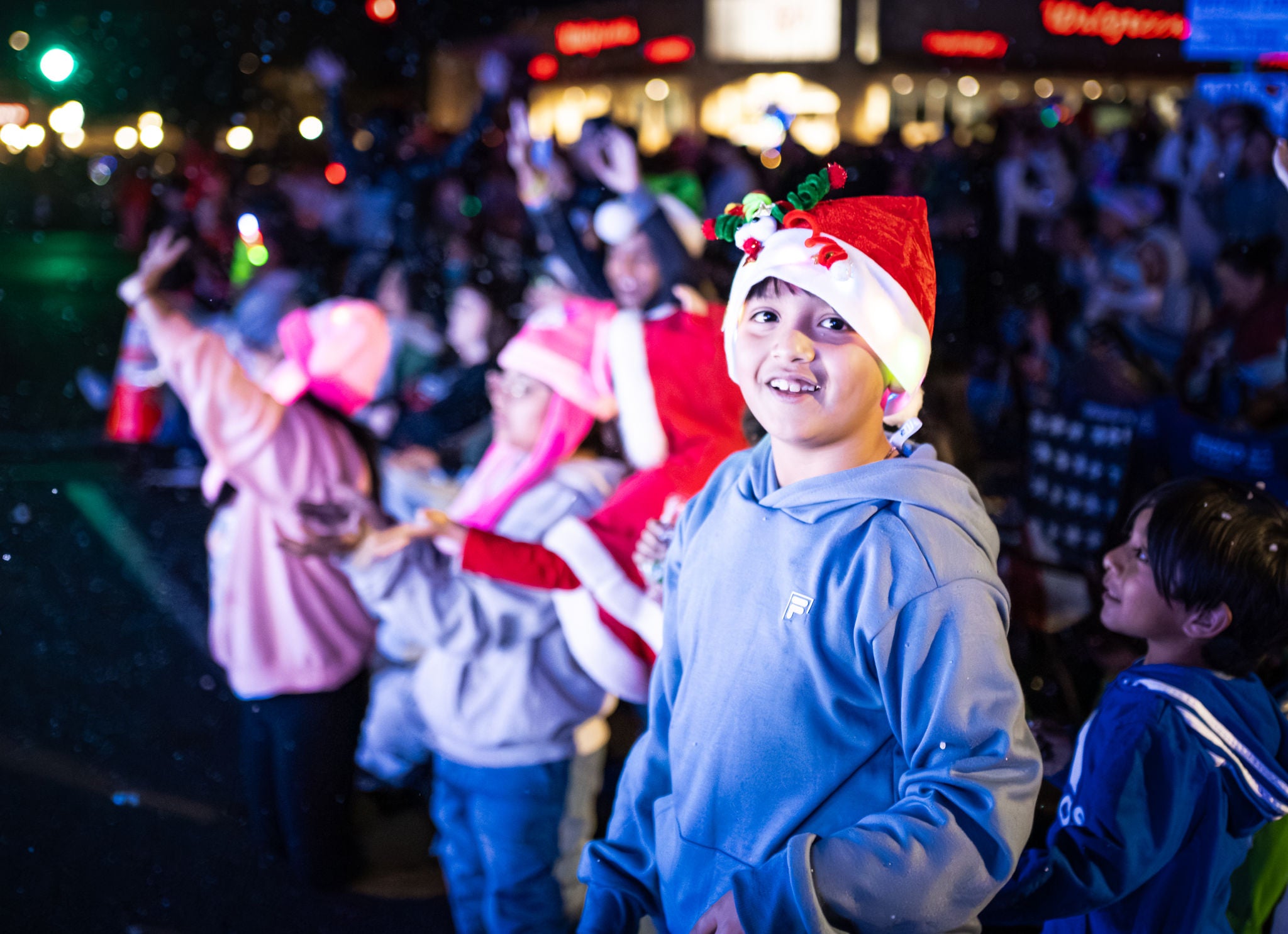 Crowd watching the APS Electric Light Parade