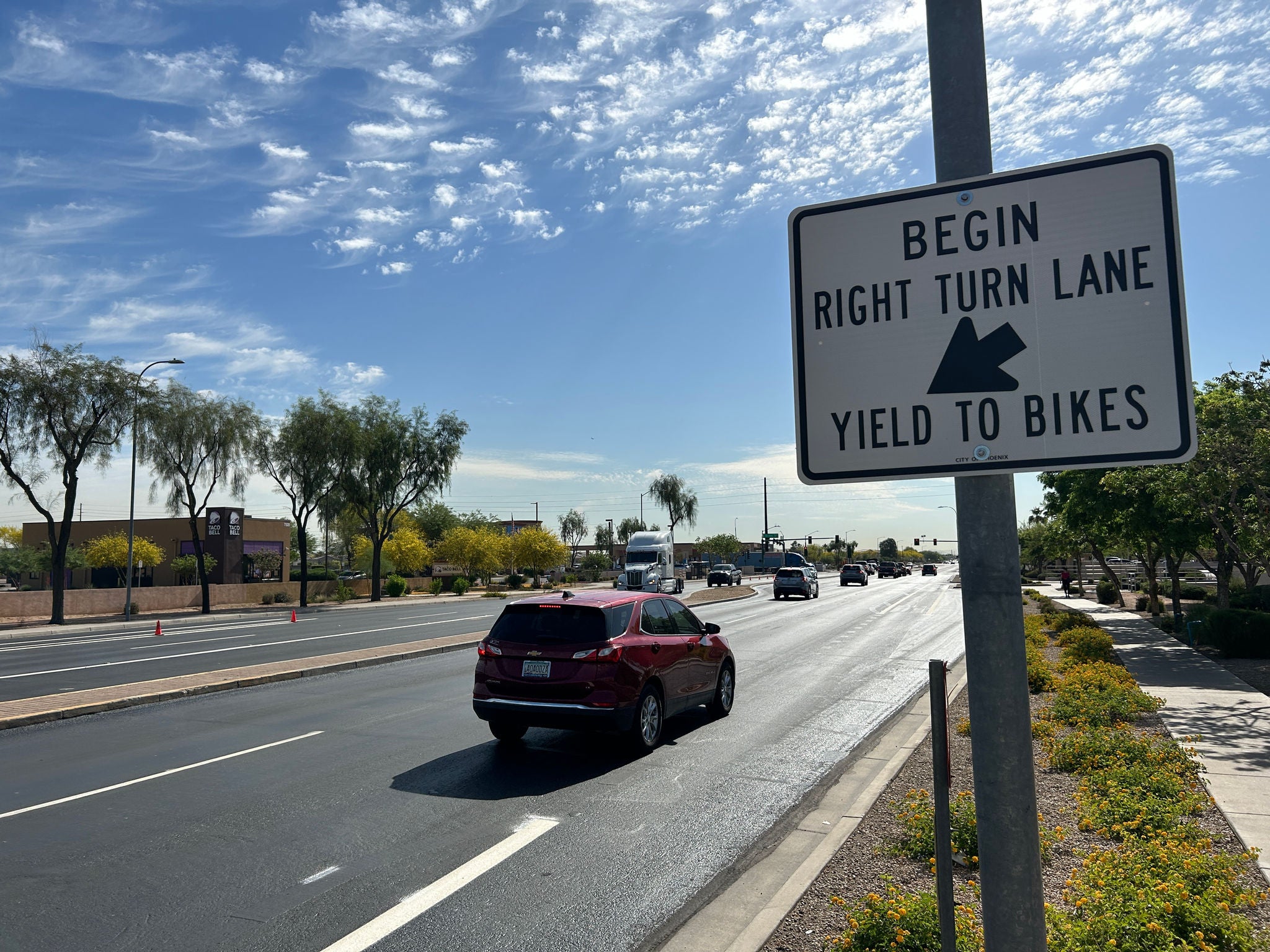 Bike lane sign