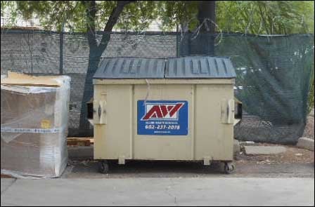 Area around dumpster is clean and dumpster is closed when not in use.