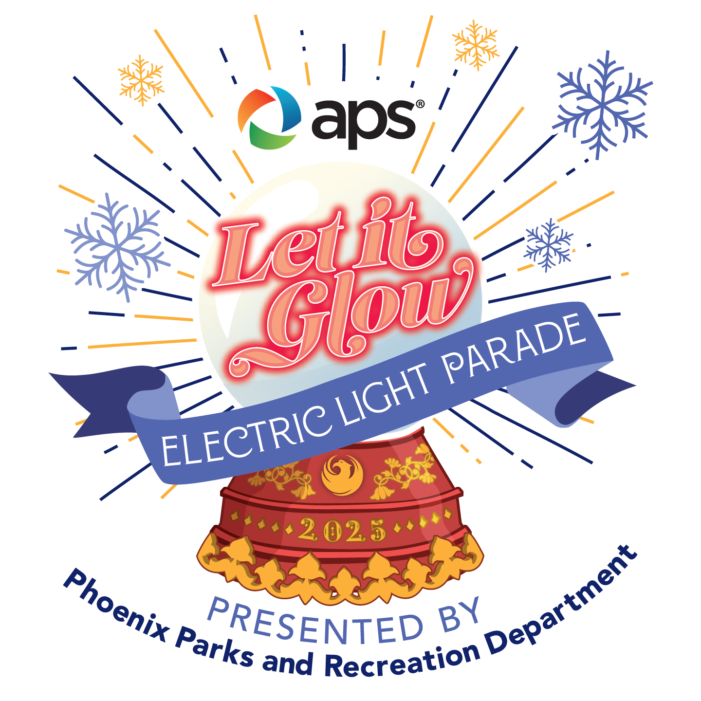 An graphic for the electric light parade that says let every holiday shine