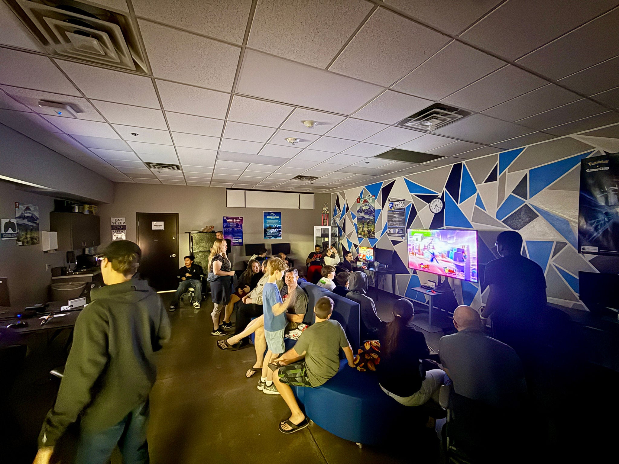 Children playing video games