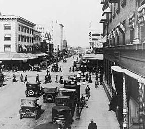 Central Avenue and Washington Street in the 1920s.