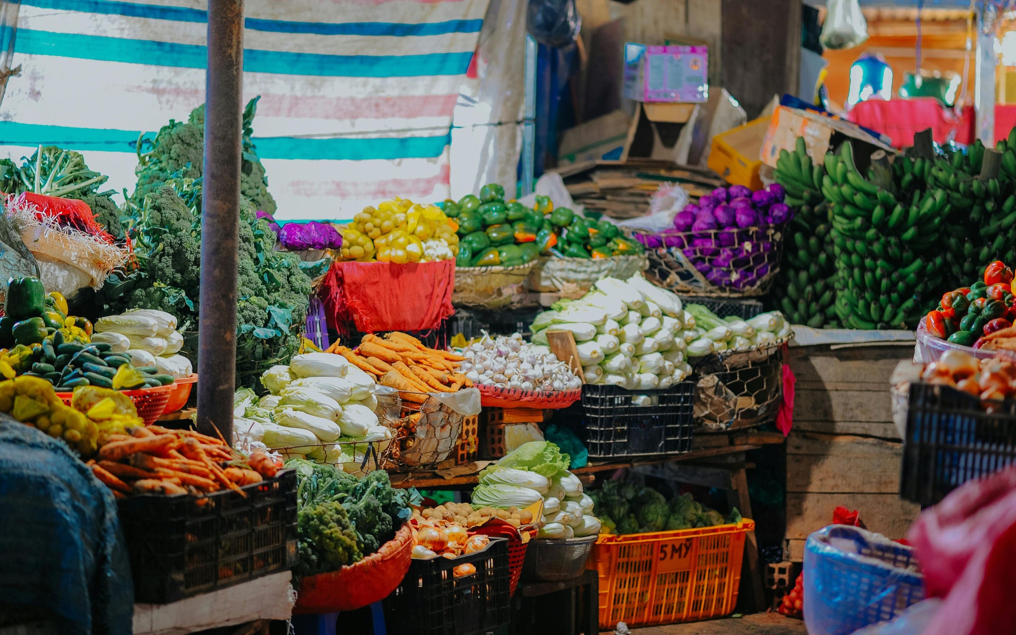 A picture of fresh produce at a farmer's market