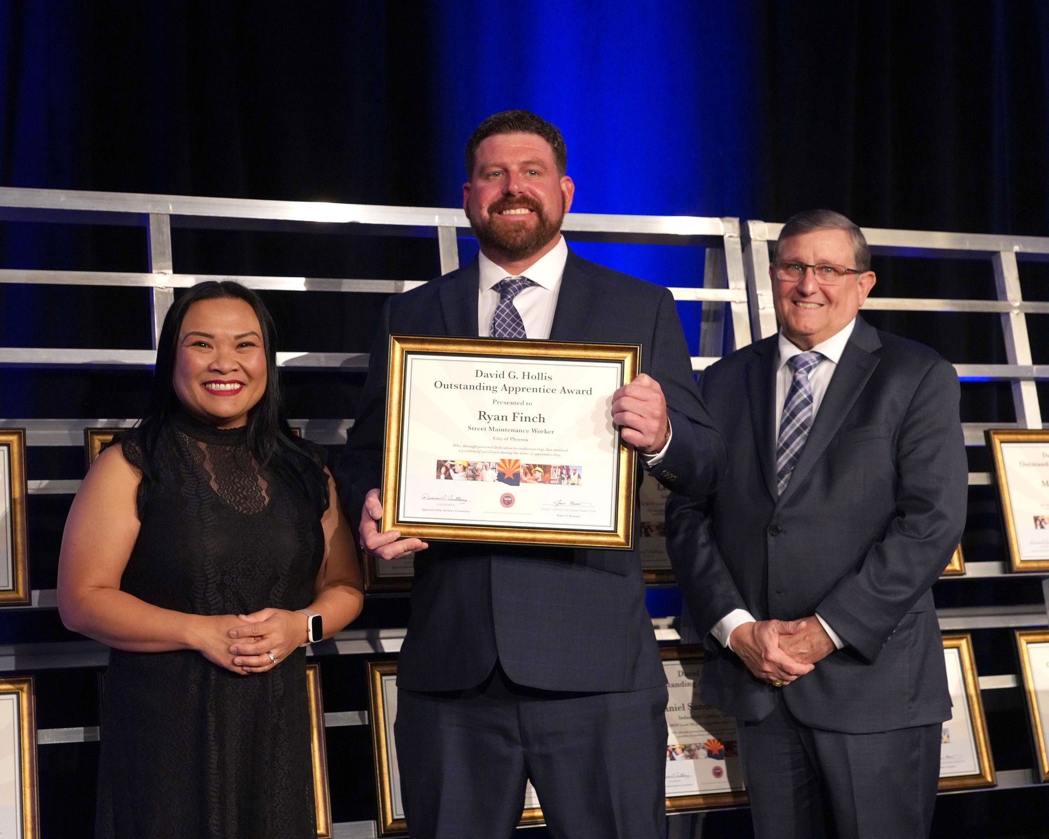 Ryan Finch receives award.
