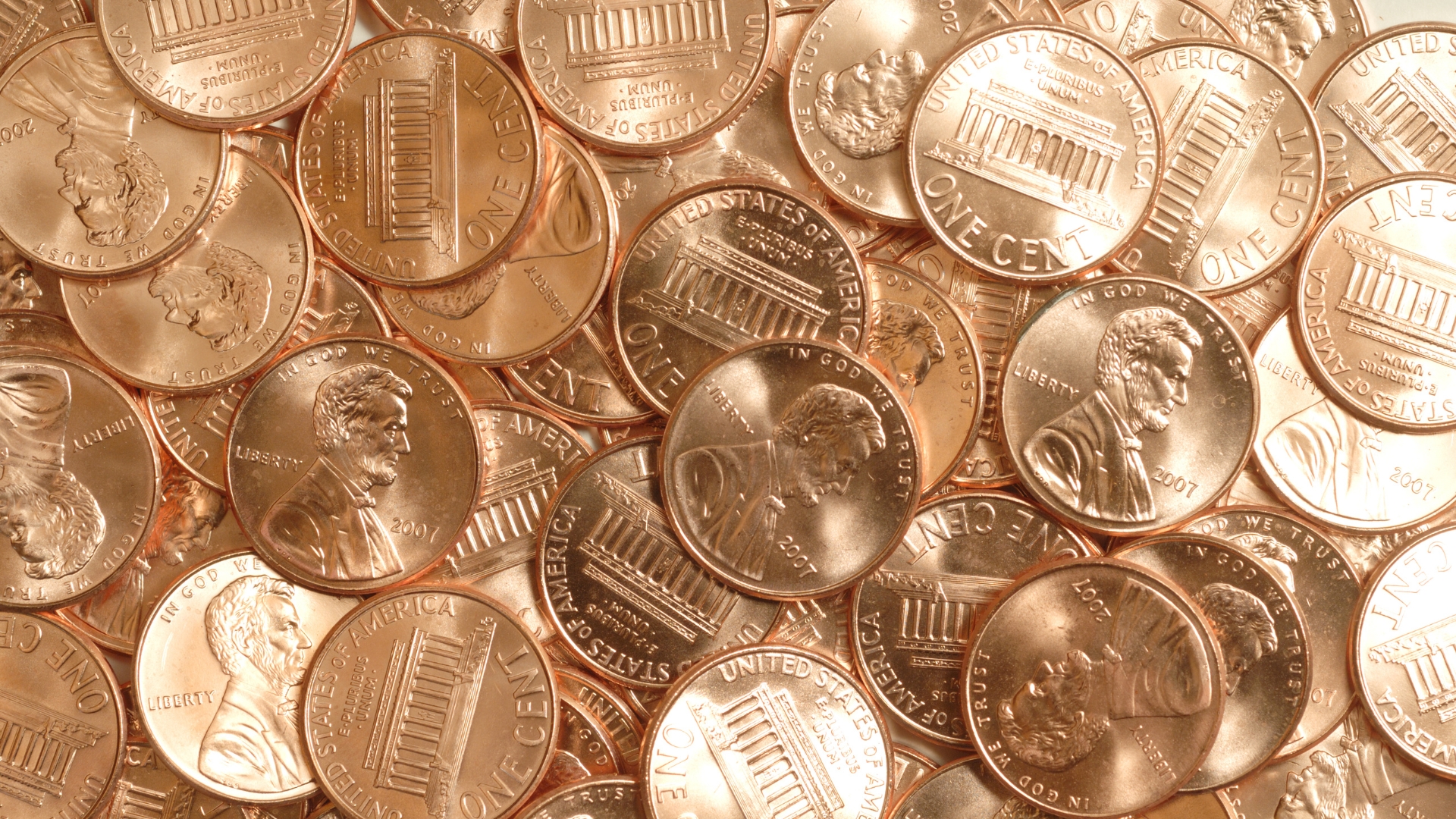 a pile of shiny pennies